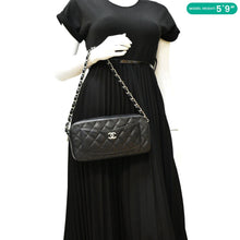 Load image into Gallery viewer, CHANEL Front Pocket Quilted Caviar Leather Chain Shoulder Bag Black
