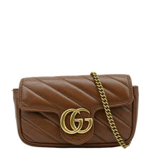 Load image into Gallery viewer, GUCCI GG Marmont Super Mini Matelasse Leather Shoulder Bag Brown 476433
