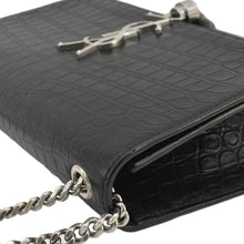 Load image into Gallery viewer, YVES SAINT LAURENT Kate Tassel Small Crocodile Embossed Leather Crossbody Bag Black
