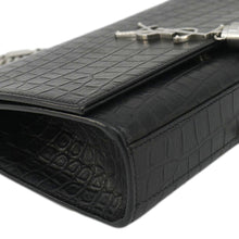 Load image into Gallery viewer, YVES SAINT LAURENT Kate Tassel Small Crocodile Embossed Leather Crossbody Bag Black
