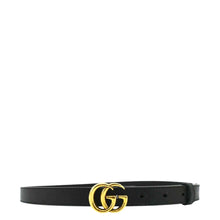 Load image into Gallery viewer, GUCCI Slim Double G Marmont Leather Buckle Belt Black Size 75/30
