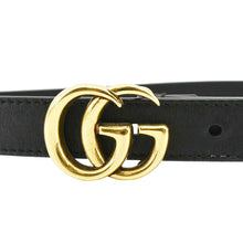 Load image into Gallery viewer, GUCCI Slim Double G Marmont Leather Buckle Belt Black Size 75/30
