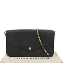 Load image into Gallery viewer, LOUIS VUITTON Felicie Monogram Empreinte Pochette Crossbody Bag Black
