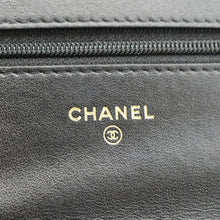 Load image into Gallery viewer, CHANEL 19 CC WOC Quilted Shiny Leather Wallet On Chain Crossbody Bag Black
