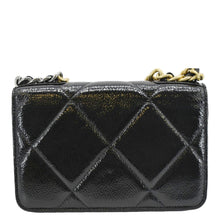 Load image into Gallery viewer, CHANEL 19 CC WOC Quilted Shiny Leather Wallet On Chain Crossbody Bag Black
