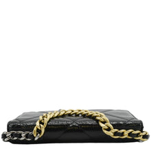 Load image into Gallery viewer, CHANEL 19 CC WOC Quilted Shiny Leather Wallet On Chain Crossbody Bag Black
