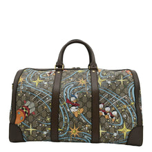 Load image into Gallery viewer, GUCCI Disney x Donald Duck GG Supreme Canvas Duffle Travel Bag Beige back side
