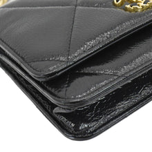 Load image into Gallery viewer, CHANEL 19 CC WOC Quilted Shiny Leather Wallet On Chain Crossbody Bag Black
