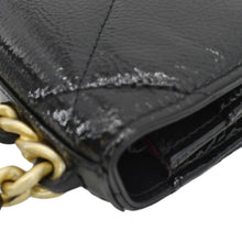 Load image into Gallery viewer, CHANEL 19 CC WOC Quilted Shiny Leather Wallet On Chain Crossbody Bag Black
