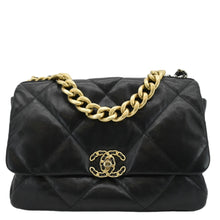 Load image into Gallery viewer, CHANEL 19 Flap Quilted Lambskin Leather Shoulder Bag Black
