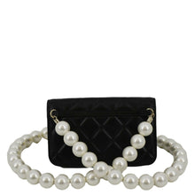 Load image into Gallery viewer, CHANEL Pearl Strap CC Mini Quilted Leather Wallet on Chain Shoulder Bag Black
