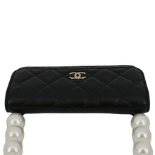 Load image into Gallery viewer, CHANEL Pearl Strap CC Mini Quilted Leather Wallet on Chain Shoulder Bag Black
