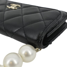 Load image into Gallery viewer, CHANEL Pearl Strap CC Mini Quilted Leather Wallet on Chain Shoulder Bag Black
