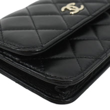 Load image into Gallery viewer, CHANEL Pearl Strap CC Mini Quilted Leather Wallet on Chain Shoulder Bag Black
