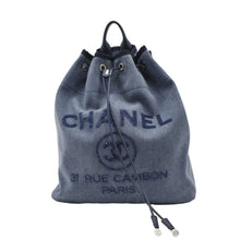 Load image into Gallery viewer, CHANEL Deauville Large Denim Backpack Blue
