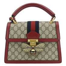 Load image into Gallery viewer, GUCCI Queen Margaret Bee GG Supreme Canvas Shoulder Bag Red 476541
