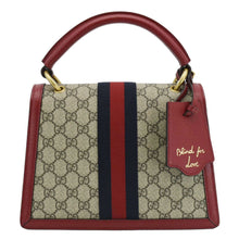 Load image into Gallery viewer, GUCCI Queen Margaret Bee GG Supreme Canvas Shoulder Bag Red 476541
