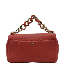 Load image into Gallery viewer, CHANEL Resin Chain Flap Lambskin Quilted Leather Shoulder Bag Red
