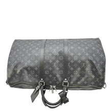 Load image into Gallery viewer, LOUIS VUITTON Keepall 55 Bandouliere Monogram Eclipse Travel Bag Black
