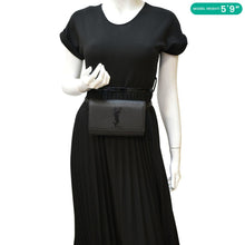 Load image into Gallery viewer, YVES SAINT LAURENT Kate Monogram Grain De Poudre Belt Bag Black
