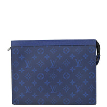 Load image into Gallery viewer, LOUIS VUITTON Voyage MM Taigarama Pochette Bag Blue
