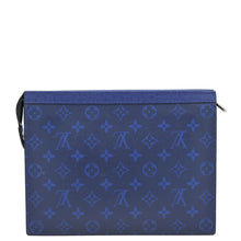 Load image into Gallery viewer, LOUIS VUITTON Voyage MM Taigarama Pochette Bag Blue
