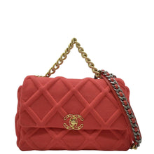 Load image into Gallery viewer, CHANEL 19 Flap Quitled Jersey Lambskin Shoulder Bag Red
