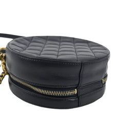 Load image into Gallery viewer, CHANEL Navy Glazed Round As Earth Leather Crossbody Bag with lower left view
