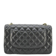 Load image into Gallery viewer, CHANEL Classic Jumbo Double Flap Quilted Caviar Leather Shoulder Bag Black
