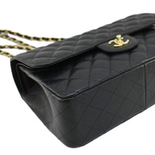 Load image into Gallery viewer, CHANEL Classic Jumbo Double Flap Quilted Caviar Leather Shoulder Bag Black
