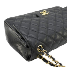 Load image into Gallery viewer, CHANEL Classic Jumbo Double Flap Quilted Caviar Leather Shoulder Bag Black
