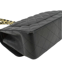 Load image into Gallery viewer, CHANEL  Classic Double Flap Jumbo Quilted Caviar Leather Shoulder Bag Black
