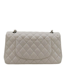 Load image into Gallery viewer, CHANEL Classic Double Flap Medium Quilted Caviar Leather Shoulder Bag White back look
