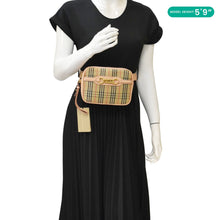 Load image into Gallery viewer, BURBERRY 1983 Knight Check Link Leather Crossbody Belt Bag Pink
