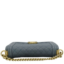 Load image into Gallery viewer, CHANEL Boy Flap Medium Caviar Quilted Leather Shoulder Bag Blue
