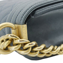 Load image into Gallery viewer, CHANEL Boy Flap Medium Caviar Quilted Leather Shoulder Bag Blue
