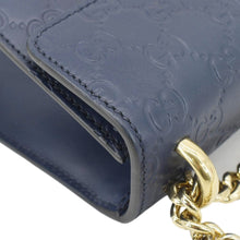 Load image into Gallery viewer, Gucci Signature Padlock Leather Top Handle Shoulder Bag Blue 409487
