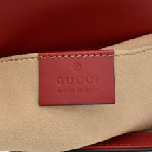 Load image into Gallery viewer, GUCCI Signature Padlock Leather Top Handle Shoulder Bag Red 409487
