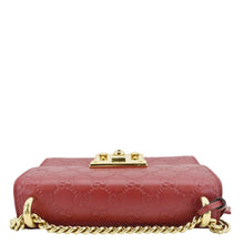 Load image into Gallery viewer, GUCCI Signature Padlock Leather Top Handle Shoulder Bag Red 409487
