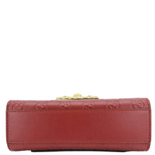 Load image into Gallery viewer, GUCCI Signature Padlock Leather Top Handle Shoulder Bag Red 409487
