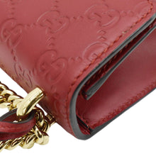 Load image into Gallery viewer, GUCCI Signature Padlock Leather Top Handle Shoulder Bag Red 409487
