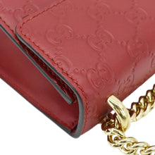 Load image into Gallery viewer, GUCCI Signature Padlock Leather Top Handle Shoulder Bag Red 409487
