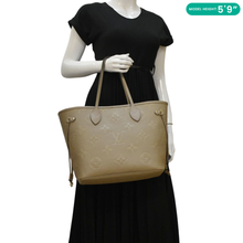 Load image into Gallery viewer, LOUIS VUITTON Neverfull MM Empreinte Leather Tote Shoulder Bag Beige
