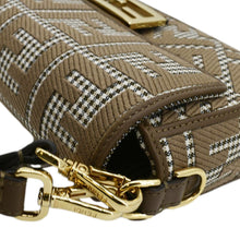 Load image into Gallery viewer, FENDI Houndstooth Baguette Zucca Wool Medium Shoulder Bag Olive
