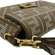 Load image into Gallery viewer, FENDI Houndstooth Baguette Zucca Wool Medium Shoulder Bag Olive
