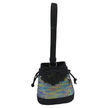 Load image into Gallery viewer, CHANEL Sequin Denim Small Drawstring Bucket Bag Blue
