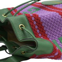 Load image into Gallery viewer, GUCCI Capri Striped Drawstring Woven fabric Bucket Backpack Bag Multicolor 663665
