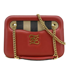 Load image into Gallery viewer, FENDI Karligraphy Pocket Vitello King Nubuck Leather Shoulder Bag Red
