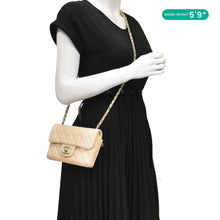 Load image into Gallery viewer, CHANEL Mini Rectangular Flap Quilted Leather Crossbody Bag Beige
