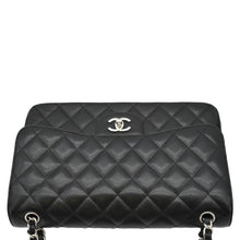 Load image into Gallery viewer, CHANEL Jumbo Double Flap Quilted Caviar top look
